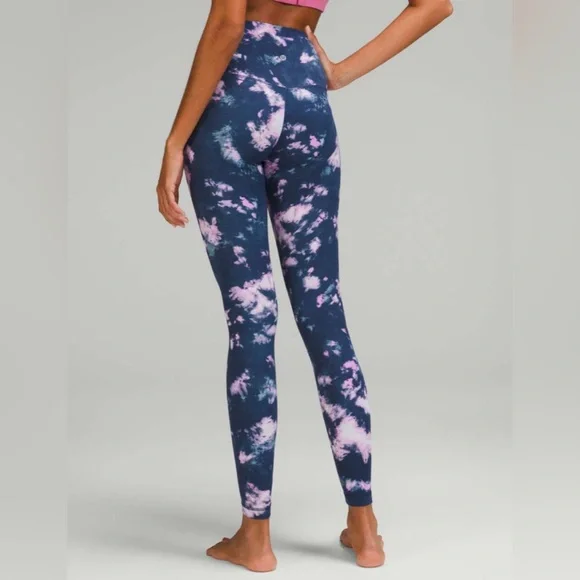 NWOT Lululemon Align High-Rise Pant 28" Circulate Tie Dye Mineral Blue M… - Picture 1 of 8